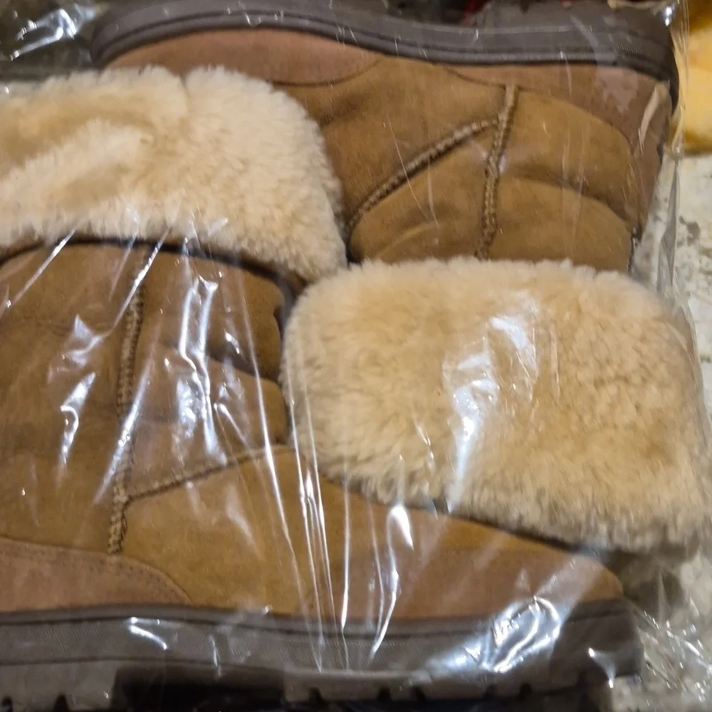 UGG Ultra Tall Boots sz.W8 Brown Pull On Suede Sheepskin Wool Mid Calf (#1561)EC - Picture 5 of 16